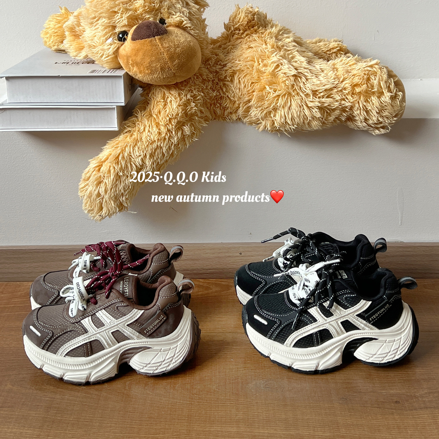 2025秋冬新款二棉童鞋加绒老爹鞋