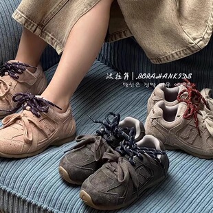 女童德训二棉休闲鞋2025冬季童鞋儿童真皮加绒板鞋男童软底防滑鞋