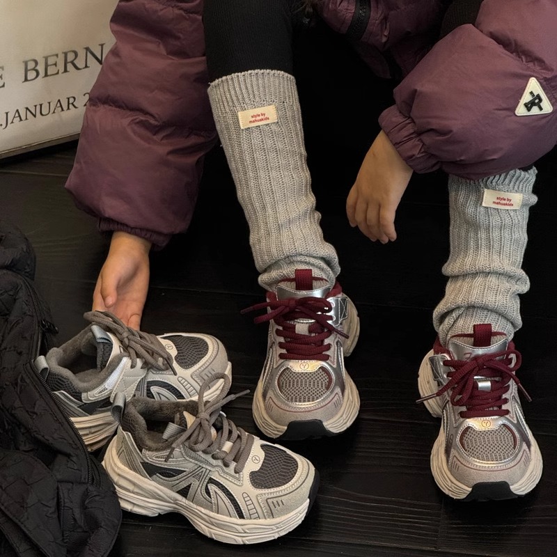 艾尚萌儿童加绒运动鞋老爹鞋潮鞋