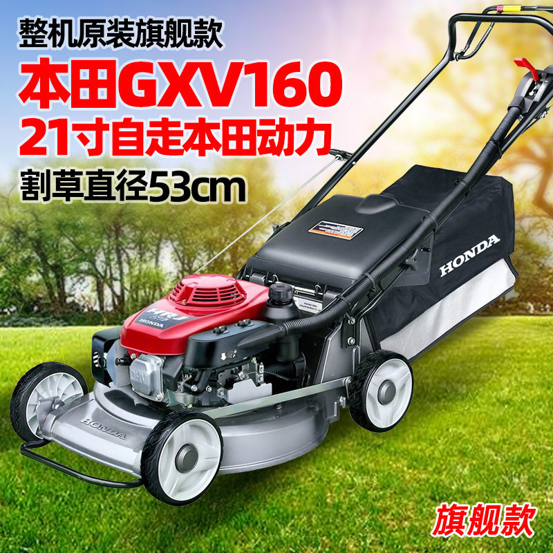 汽油草坪机GXV160动力自走216割草机四冲程剪草修剪机手推除草机