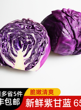 紫甘蓝650g 紫包菜球紫色红椰菜西餐蔬菜生菜轻食沙拉食材5件包邮