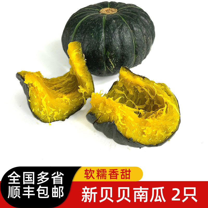 新贝贝小南瓜2只 板栗味小南瓜粉糯香甜新鲜蔬菜宝宝辅食 包邮