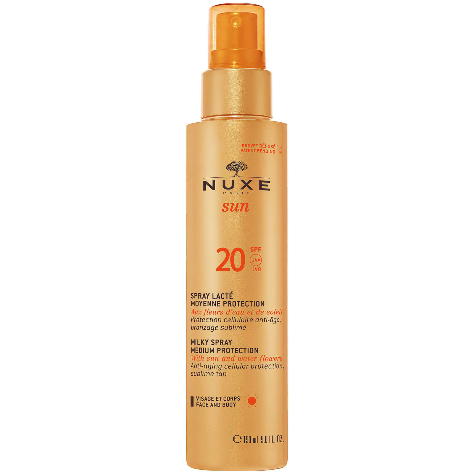 nuxe 面部和身体防晒乳状喷雾 spf 20(150ml)- 独家
