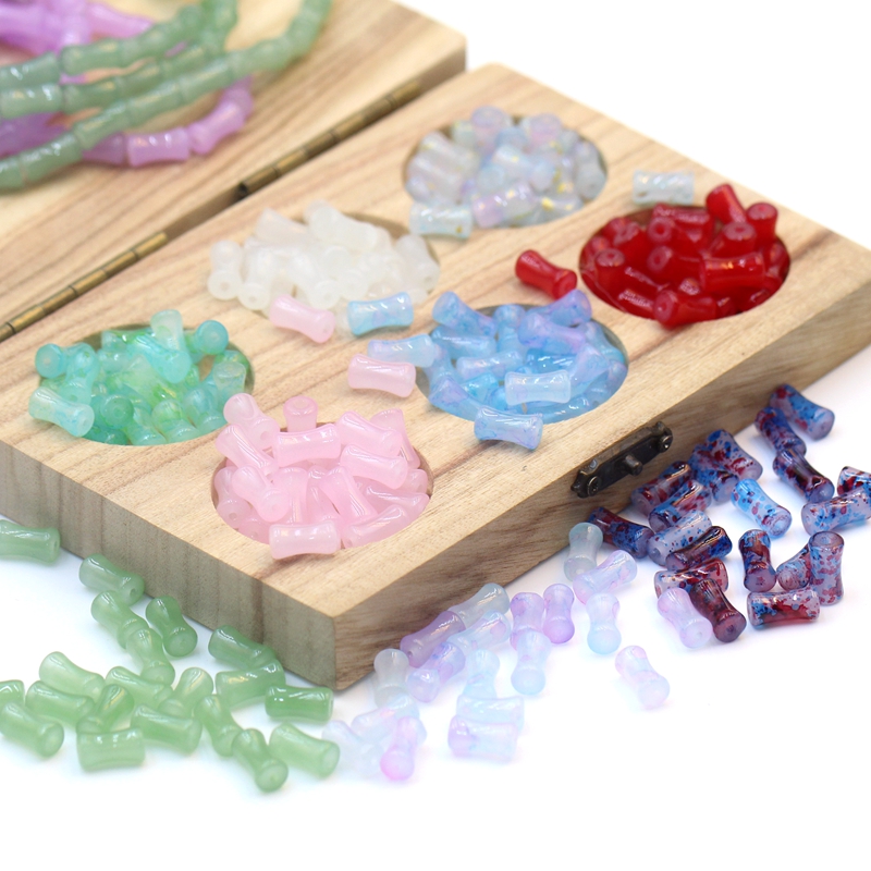 20个竹节珠琉璃/玻璃古风饰品