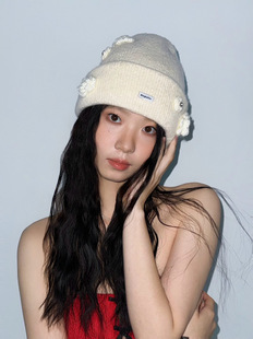 精致时尚 新款 冷帽针织钩针花朵毛线帽 2025冬季 Blingkolio不另可