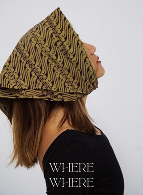 【印旅地图-紫罗兰】 Wherewhere 原创手工印尼蜡染布方巾头巾