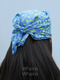 天空之叶 艺术染系列 WhereWhere原创手工蜡染布头巾方巾 头巾