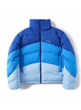 Earthling 蓝色渐变拼接外套商场同款冬季新款短款棉服撞色