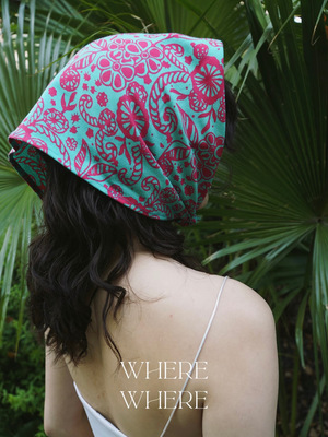 【方巾-夏日柠檬系】WhereWhere原创手工蜡染布方巾头巾