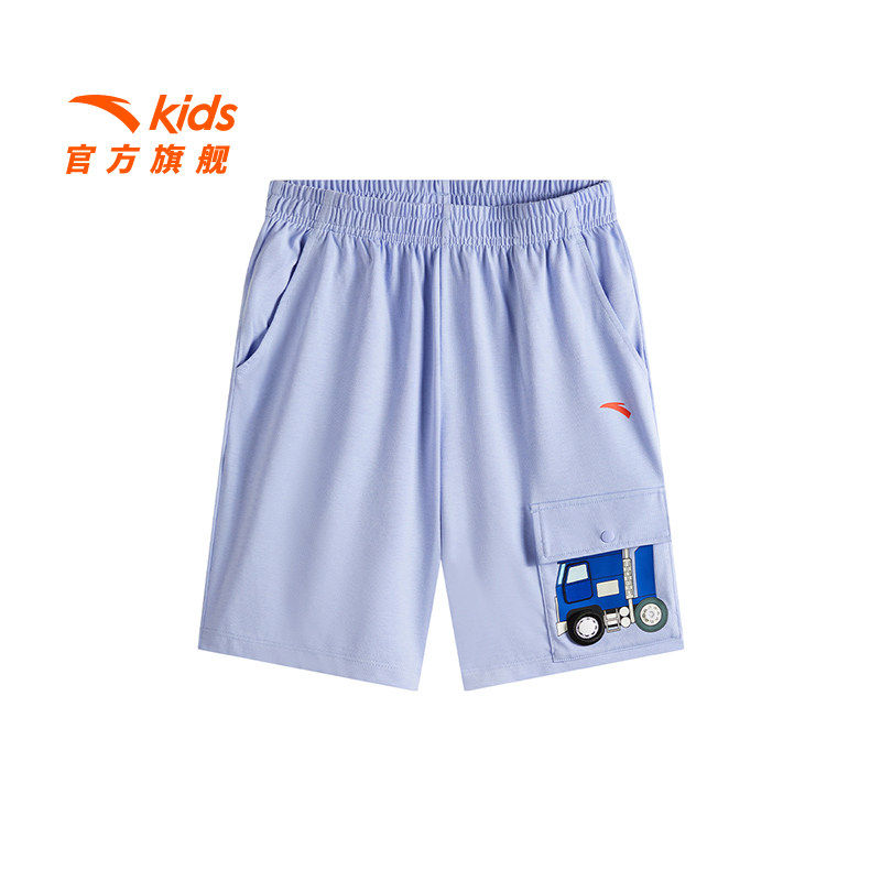 安踏儿童男小童针织五分裤2026新款透气舒适儿童凉感短裤变形金刚