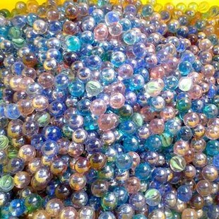 速发彩色玻璃艺弹珠饰6mm玻璃球五彩工珠珠鱼缸装1跳跳棋珠装饰工