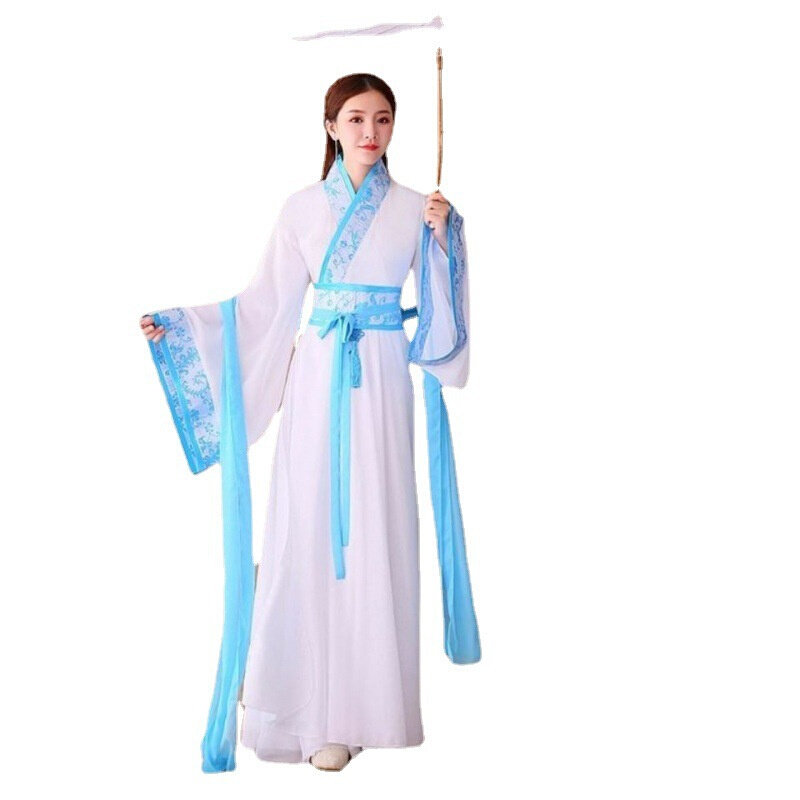 速发古装服装仙女飘逸广袖舞台套装古筝舞蹈演出服代改良汉服女襦