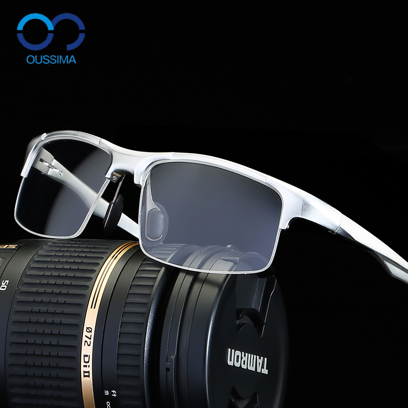 速发运动近视偏光炫防太彩镁半框变色铝蓝光骑行防风镜成品800