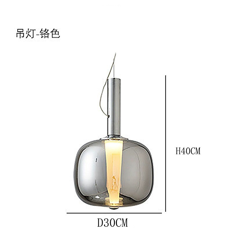 速发简约电镀球单头餐厅灯创意咖啡厅酒吧台玻璃圆球床头吊灯