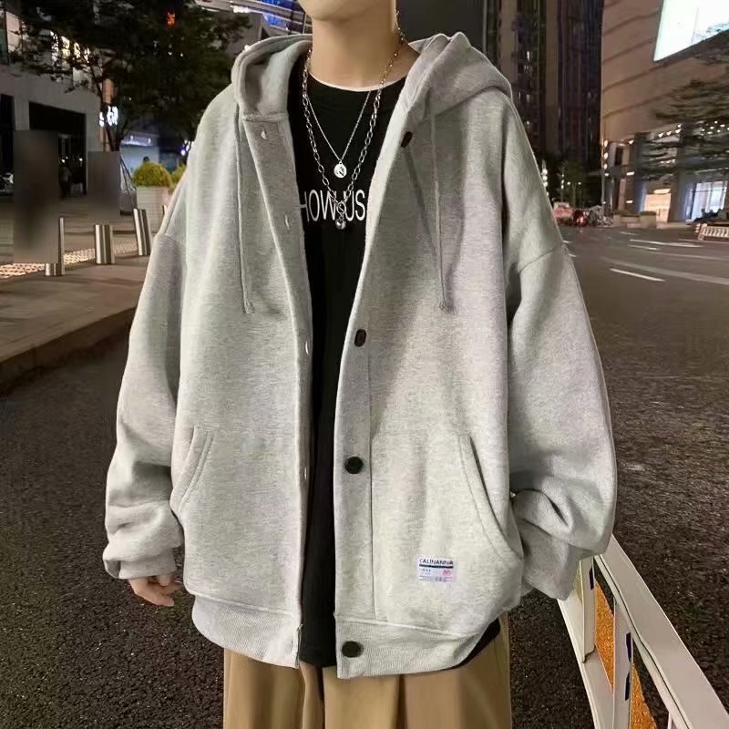 高货春季卫衣开衫男生外衣秋季上衣服初中学生韩版原宿风ins外套
