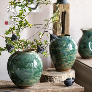 速发景镇德客厅花瓶干花花器摆件客厅插插陶瓷水培中式禅意花陶罐