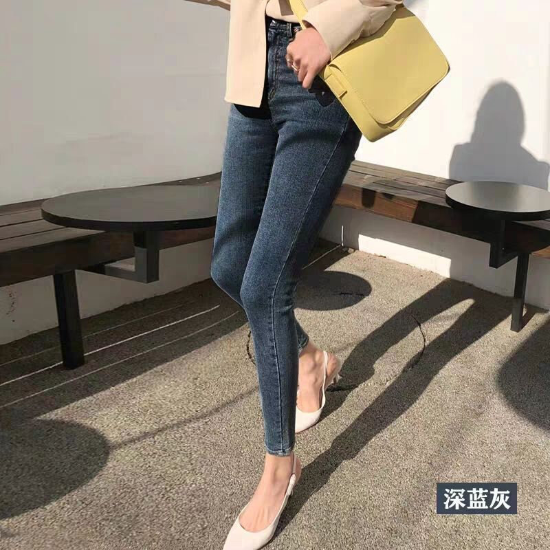 高货牛仔裤女小脚裤春装2024新款韩版高腰百搭显瘦显高修身铅笔紧