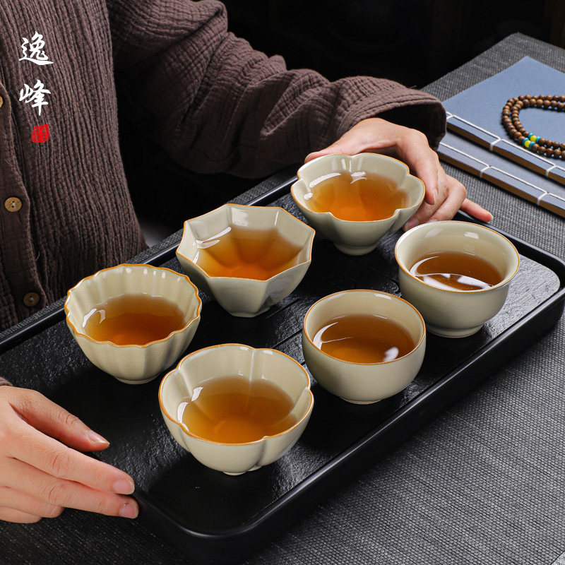 速发汝窑主人杯陶瓷茶茶茶青杯具单杯盏瓷建盏茶碗品茗杯