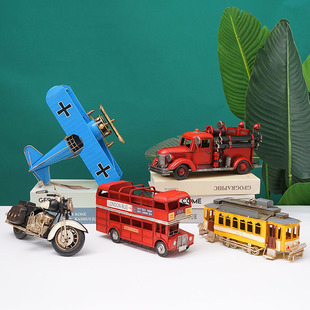 速发老爷复汽车饰机柜工业风壁橱铁艺模型摆件家居车古软装饰摆设