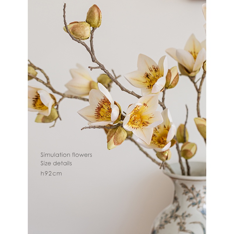 速发花木棉花假花摆桌客厅插花高级感轻奢餐生装饰仿件高端花艺大