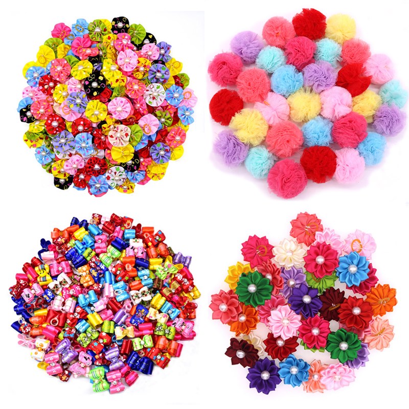 速发2D Pet Bows 0rg Hr Bows  Puppy Yorkshiok a Dogs