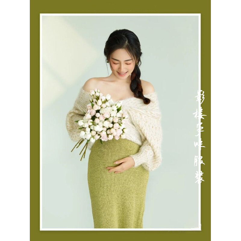 高货2024新款孕妇写真服装韩小清新孕味妈咪拍照衣服影楼孕妇摄影