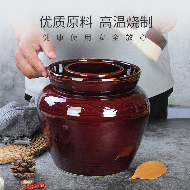 速发EQ4F土陶罐子泡菜储物罐腌菜土坛土钵咸鸭蛋坛子中大号坛陶瓷