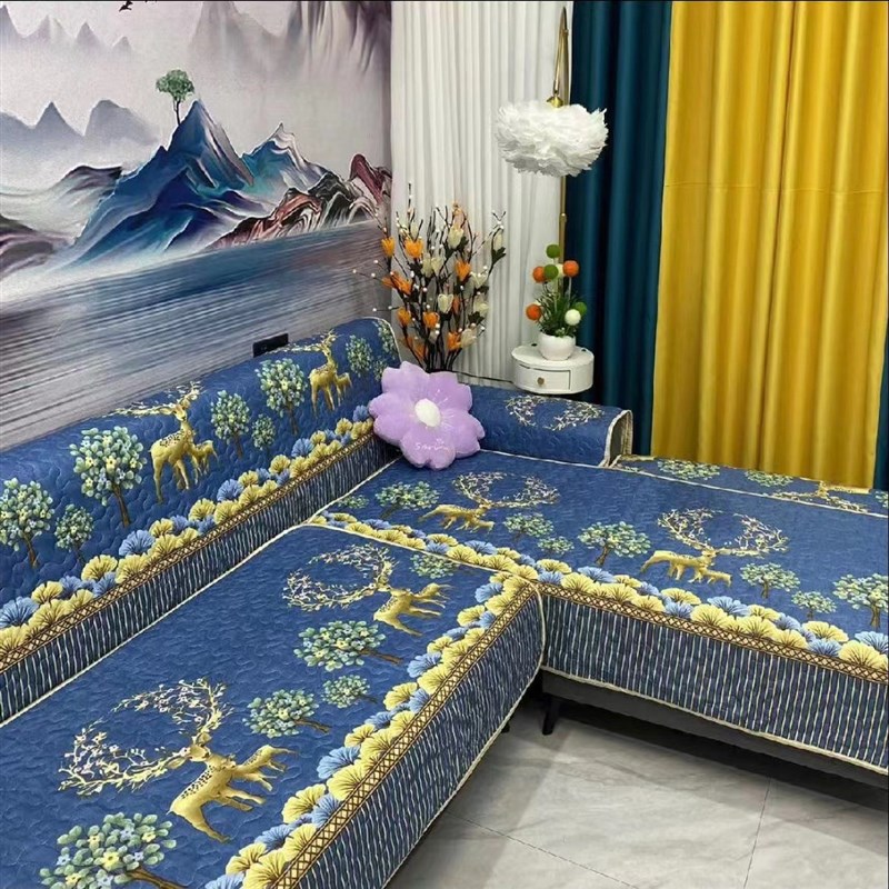 速发防玖百货店沙发全四件套四季通用沙发坐垫子能套罩栀滑垫包盖