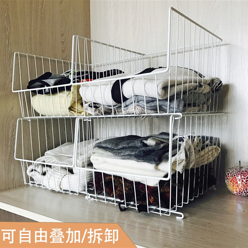 速发房间衣柜衣收橱纳分隔层架宿舍整理神器置物收纳篮分层隔板衣