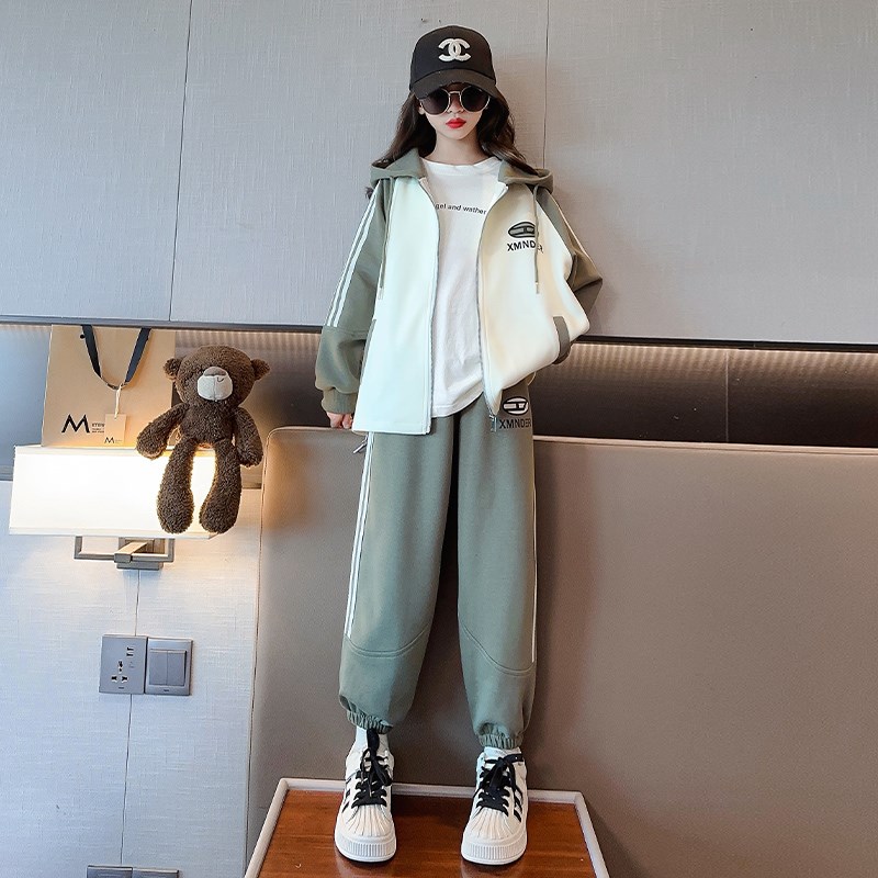 现货速发童套装秋装2024新款儿童洋气时髦运动服大童休闲卫衣春秋