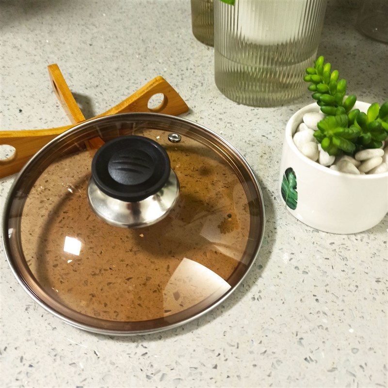 速发用质特厚用通品茶化钢色玻璃盖G型盖小锅蒸锅奶锅煲盖耐摔