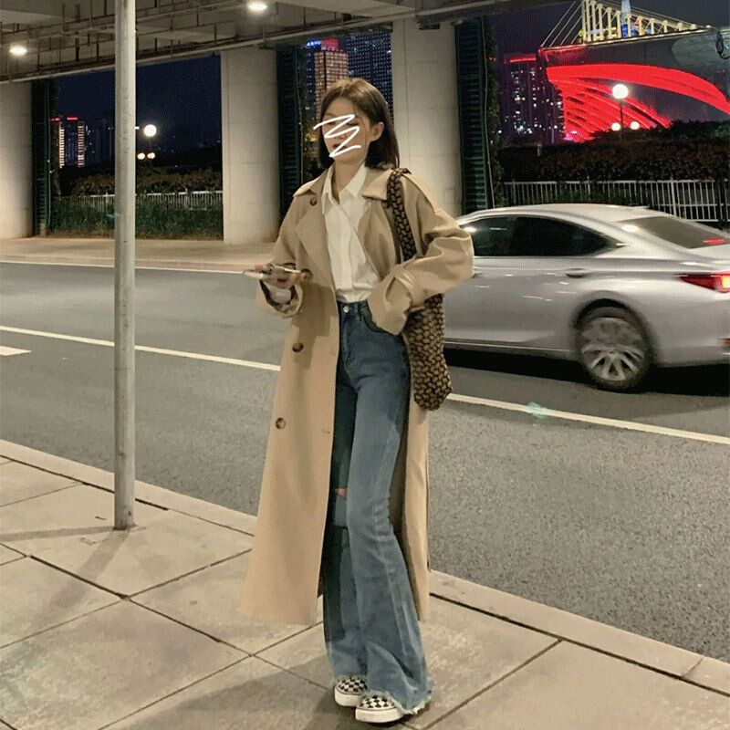 高货今年流行赫本风衣外套女春秋新款小个子中长款休闲英伦名媛大