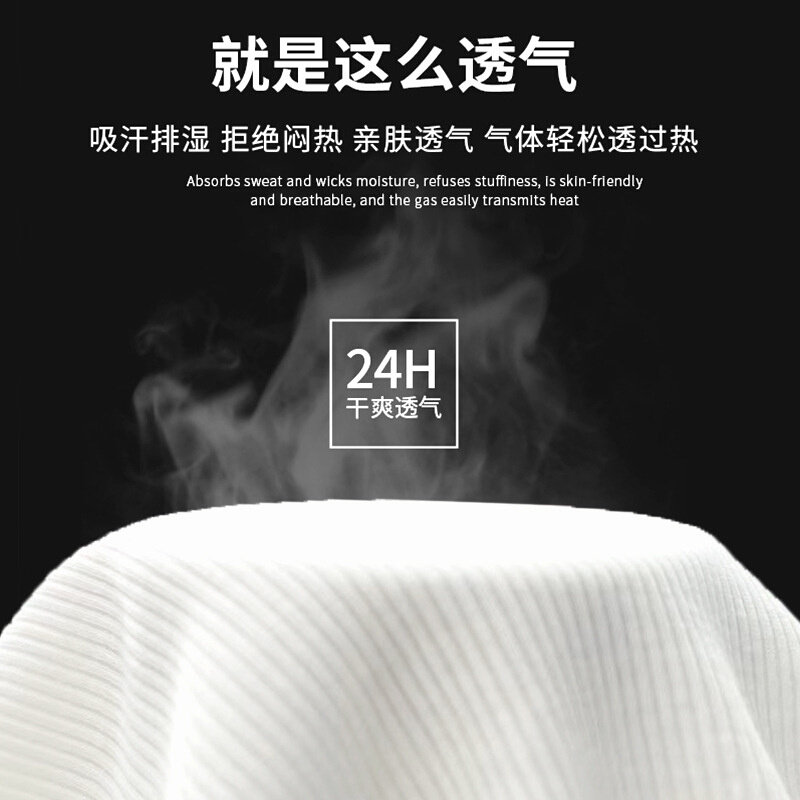 高货莫代尔半袖恤女春秋款2024新款小立领修身别致中袖打底衫上衣