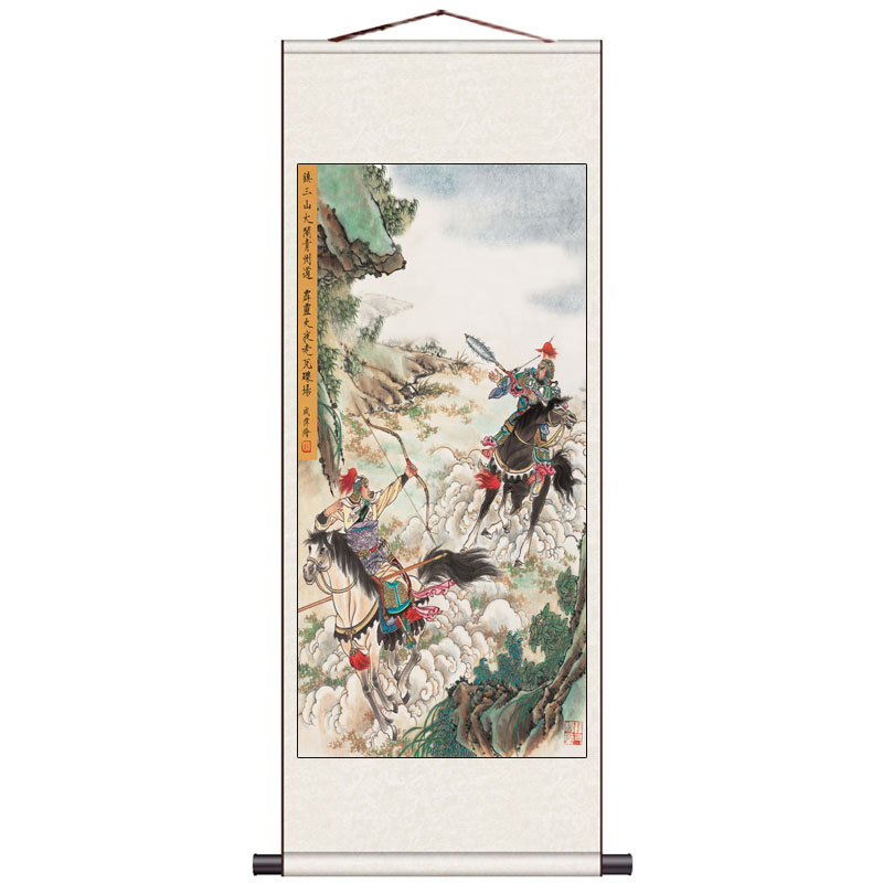 速发水浒传火锅店壁画装饰字画海报宣纸画心人物挂画丝绸卷轴