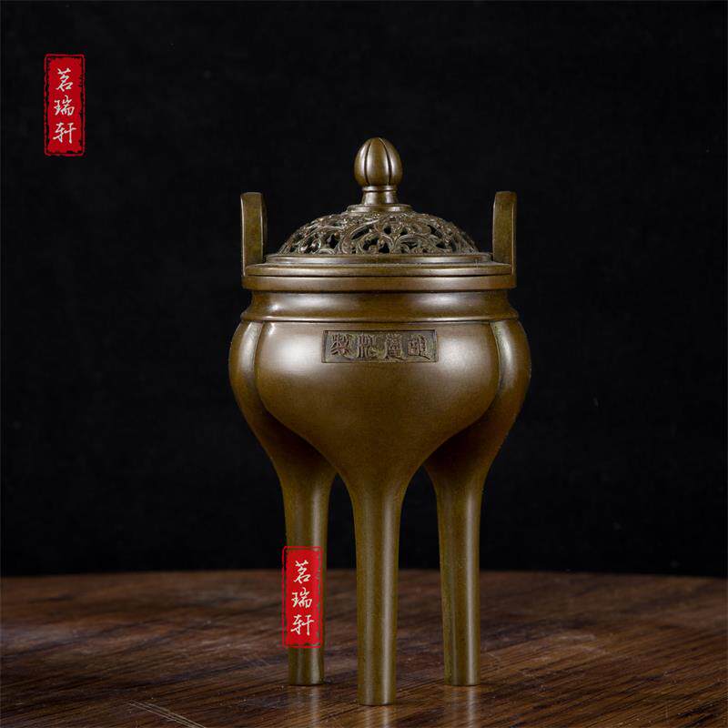 速发胡庆松铜香炉瓜手冲耳薰炉苏工名家式工失蜡法制作用家仿古环