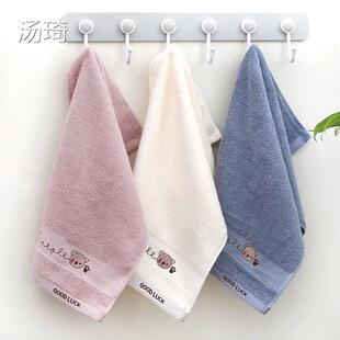 速发纯棉毛巾洗脸家用男孩吸水柔软纤童加布竹儿维小方巾厚专用速