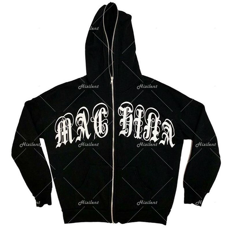 速发Vitage Latter Prit zip Hooded Wo Jeet Zip Up Log e