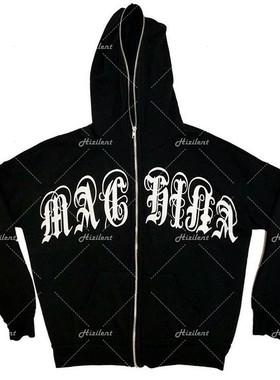 速发Vitage Latter Prit zip Hooded Wo Jeet Zip Up Log e