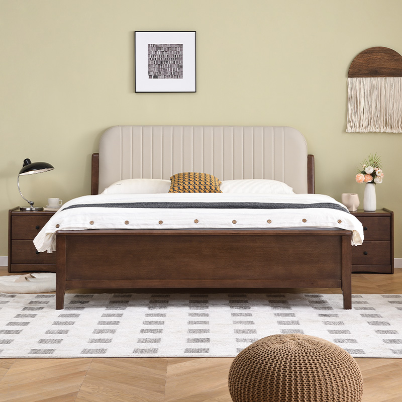 速发屉木软靠人双人床气压抽实高箱8物床婚床1.储米大床