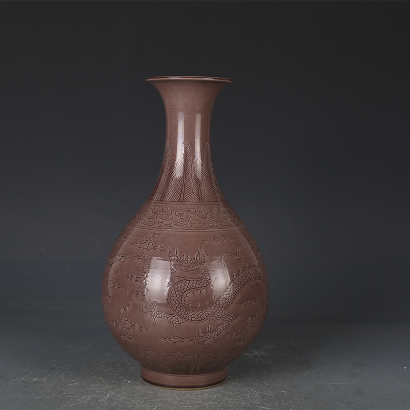 速发明弘治瓷仿褐明釉玉壶春瓶器古瓷器古玩色清老瓷器收藏品