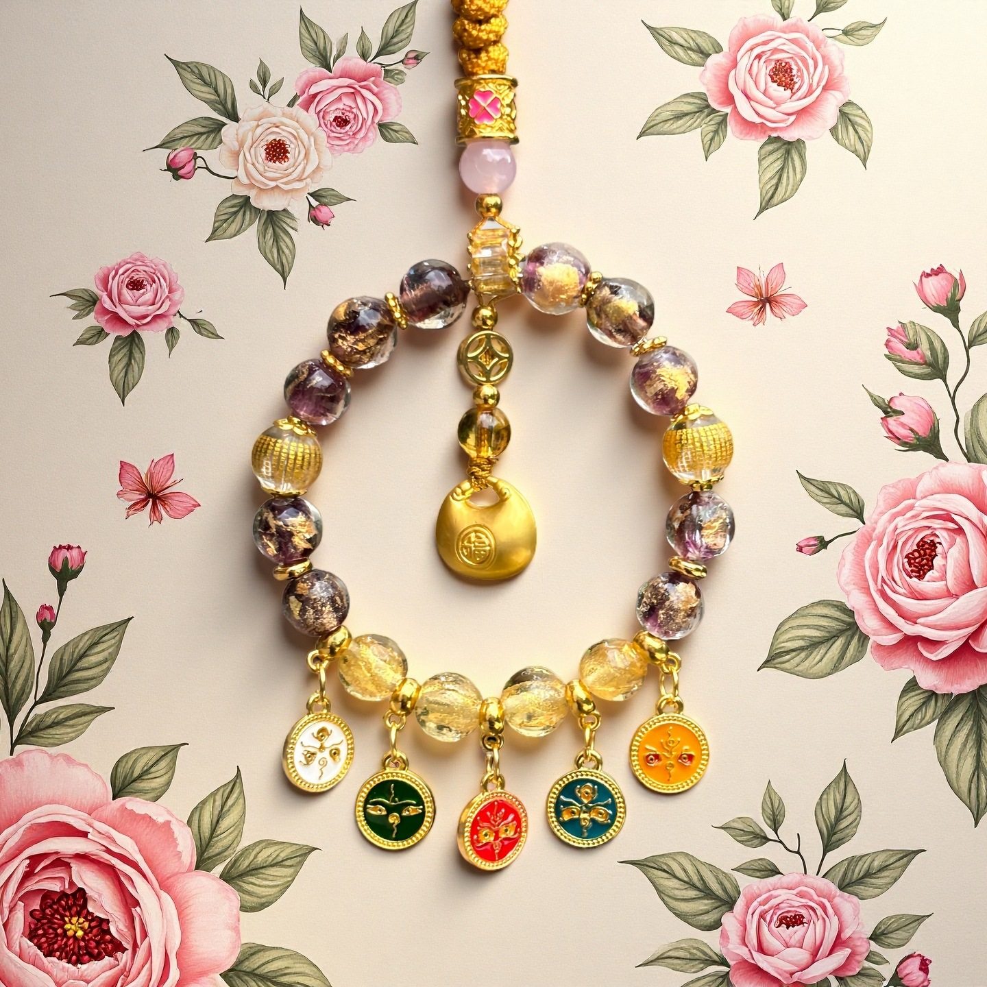 【寺庙同款】新款五路财神金箔琉璃新中式包挂小金陀汽车挂件男女,汽车用品/电子/清洗/改装,车挂,淘宝优惠券,粉丝福利购,淘宝优惠卷