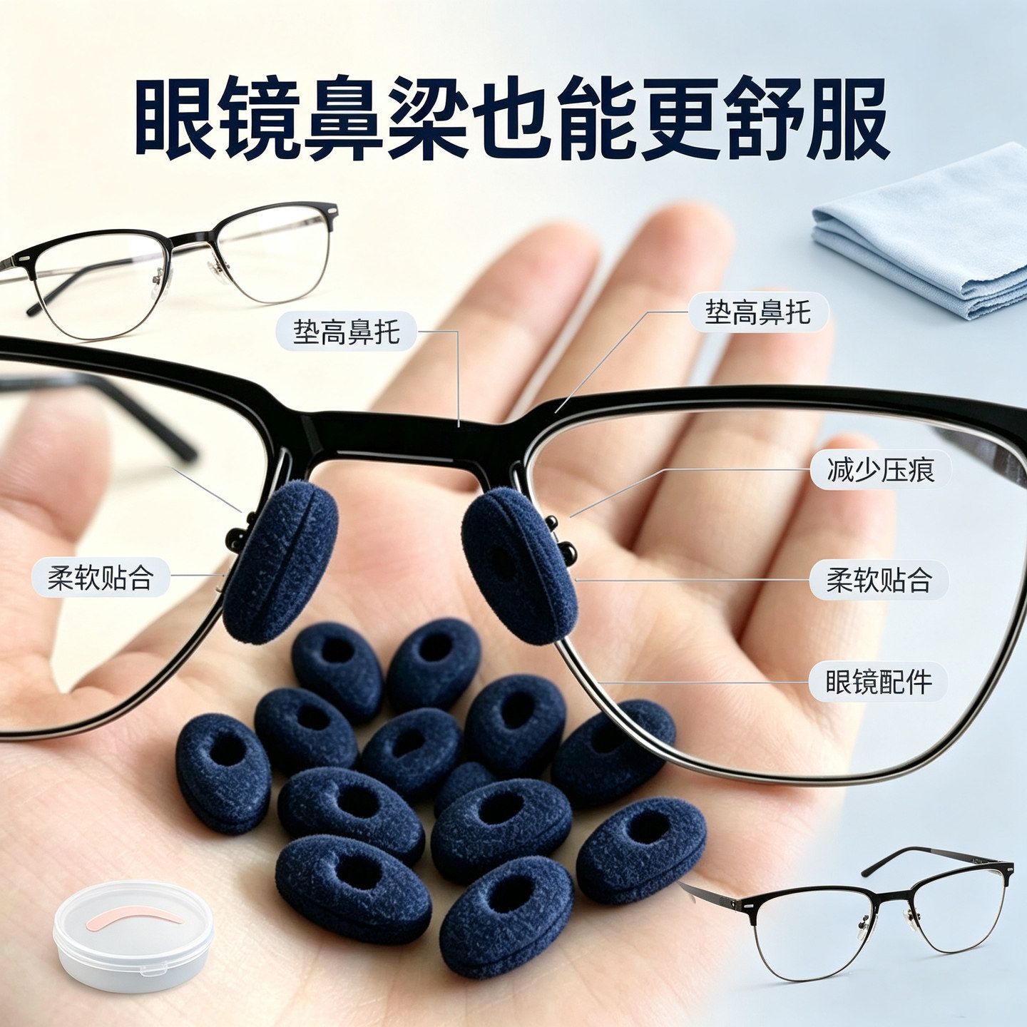 海绵超软无痕防滑眼镜鼻托