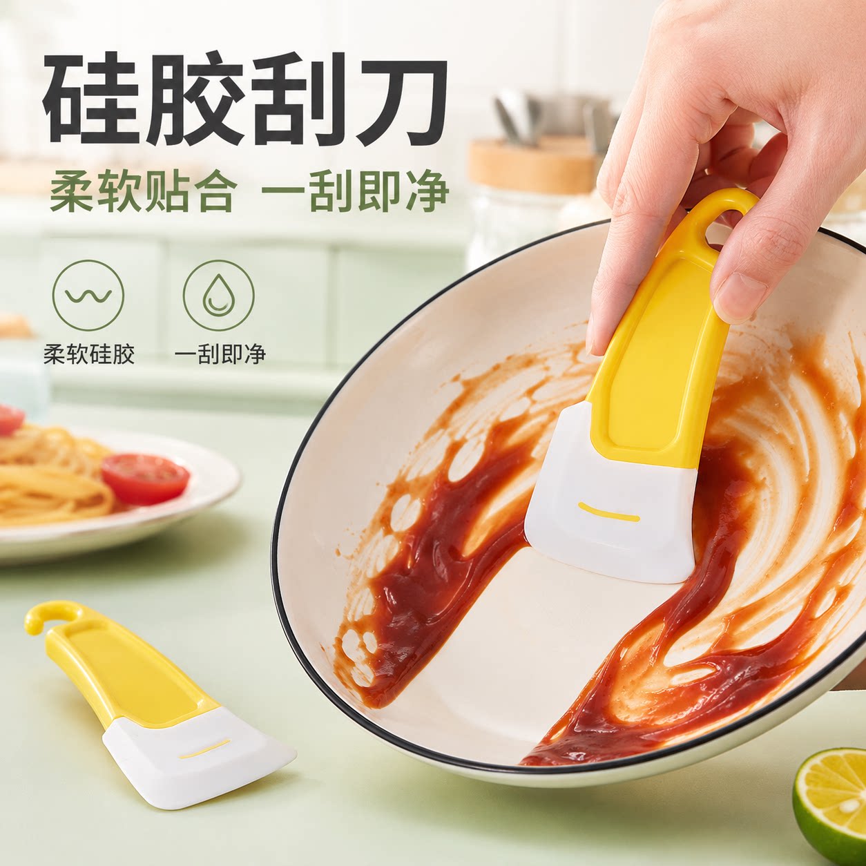 硅胶锅底清洁刮刀刷厨房用