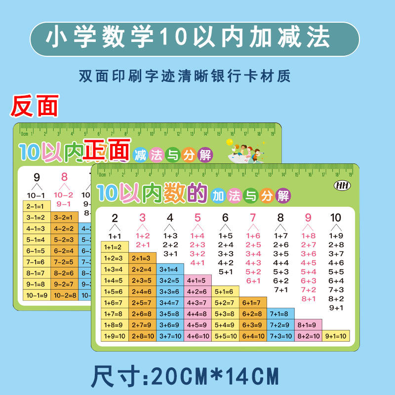 10以内的分解与组成数学公式卡片