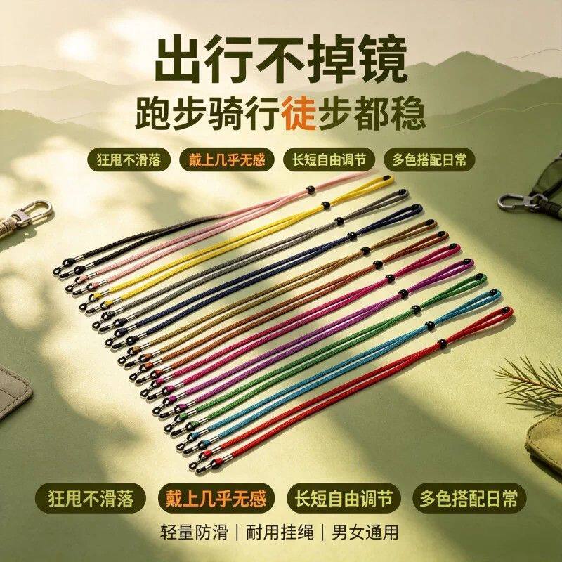 户外运动挂脖防脱落防丢眼镜绳
