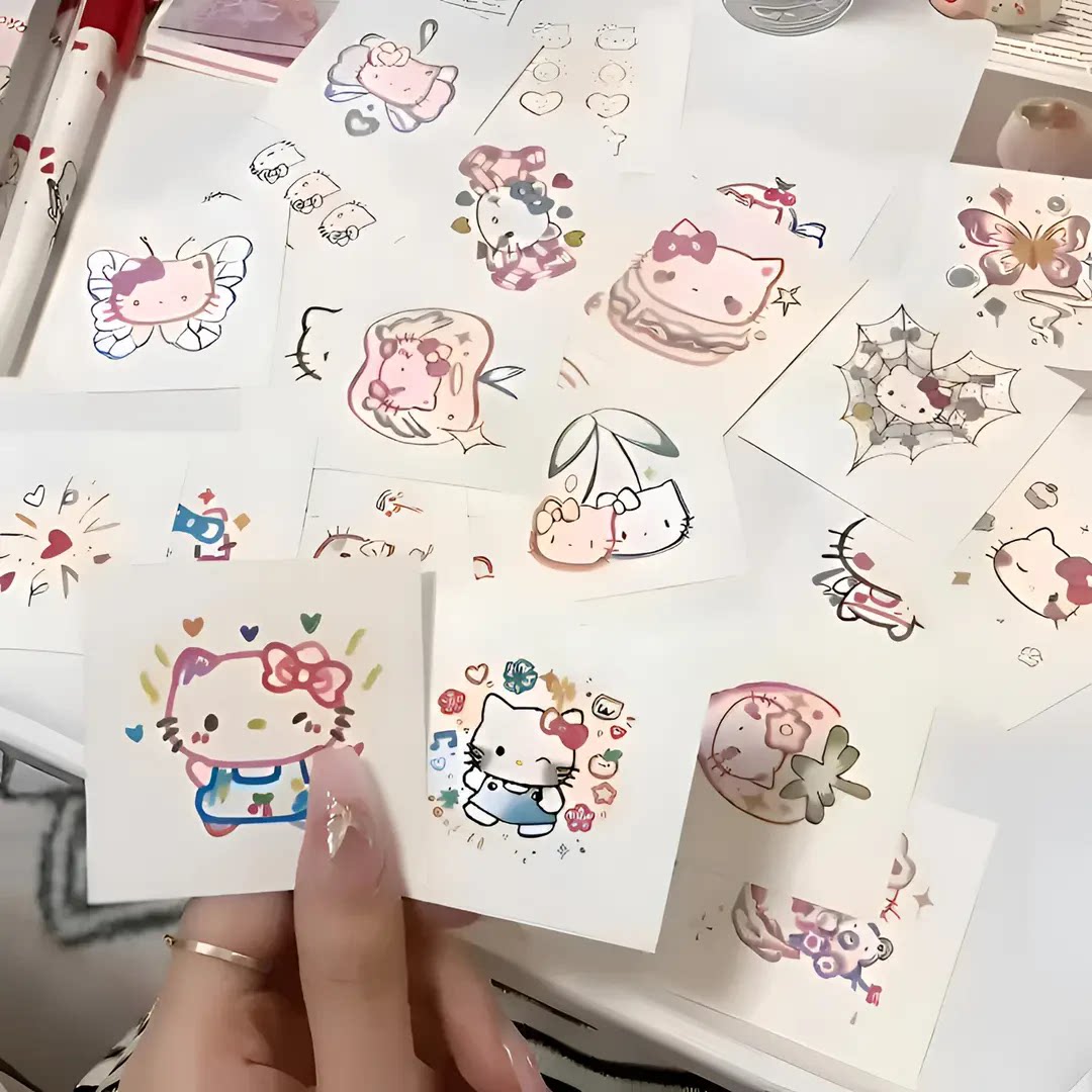多巴胺kitty猫纹身贴可爱卡通防水持久手臂贴纸高颜值ins风可水洗