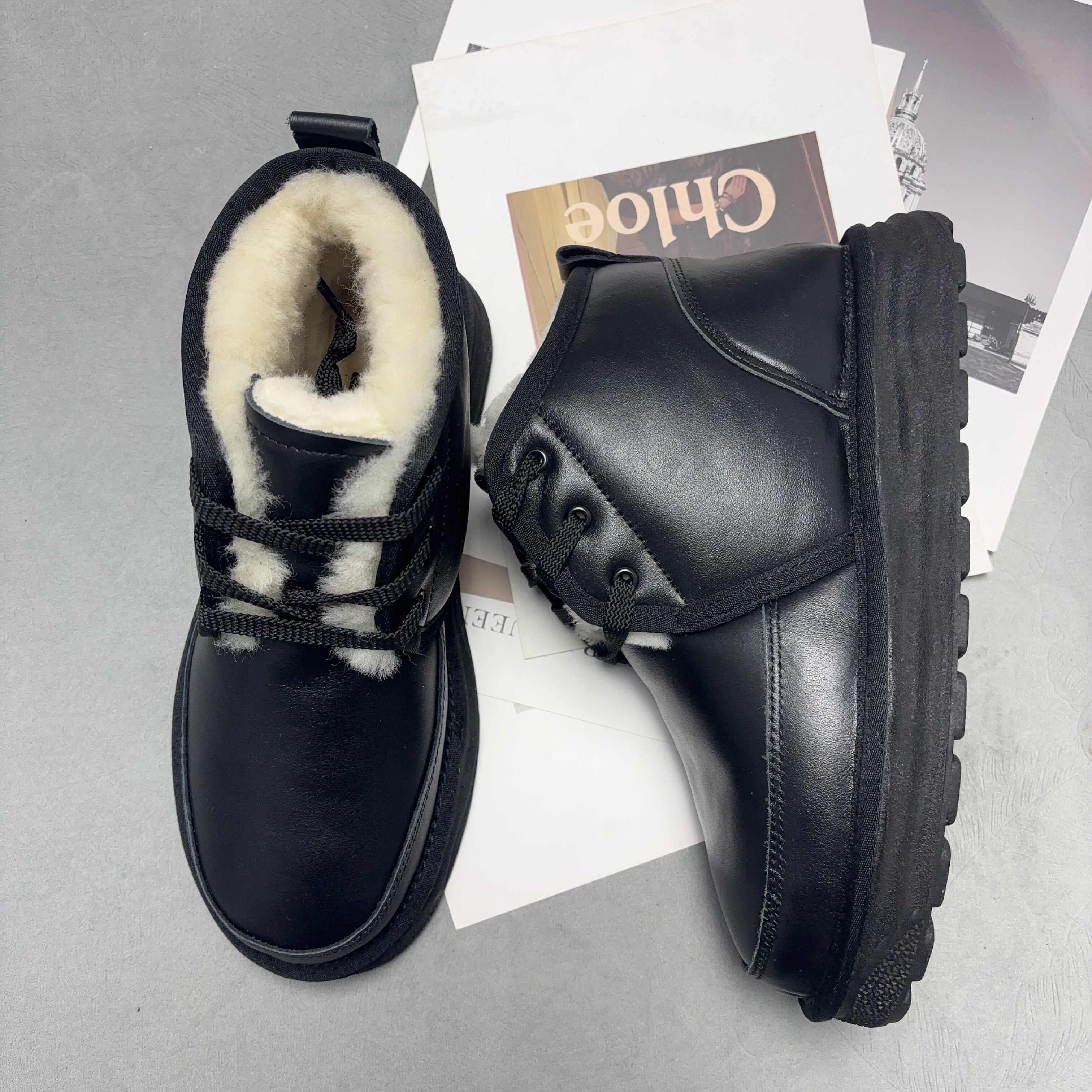 雪地靴男冬季加绒保暖皮毛一体抗寒防滑防水棉鞋