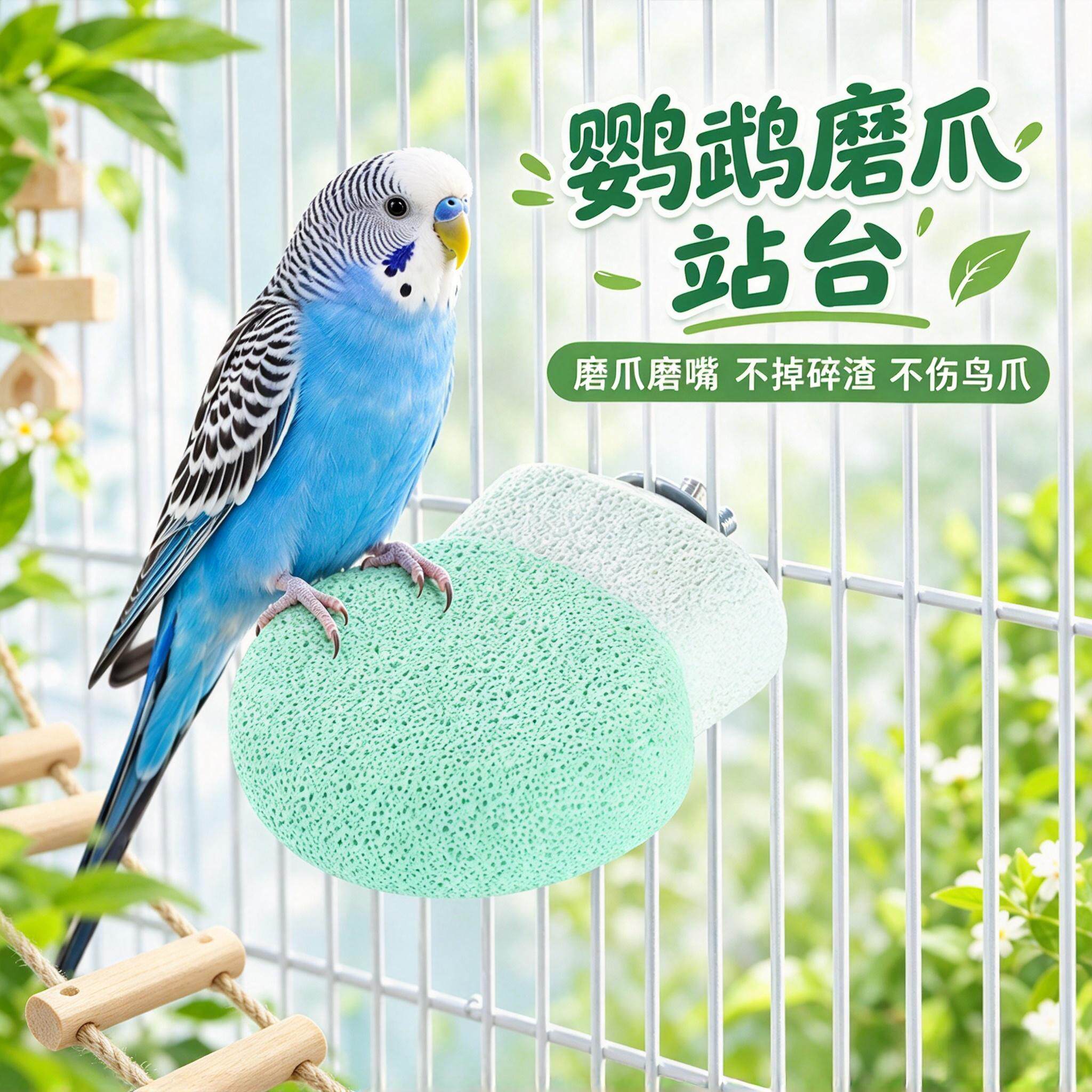 鹦鹉磨砂站杆磨爪磨喙牡丹玄凤虎皮啃咬造景装饰磨爪棒鸟用品