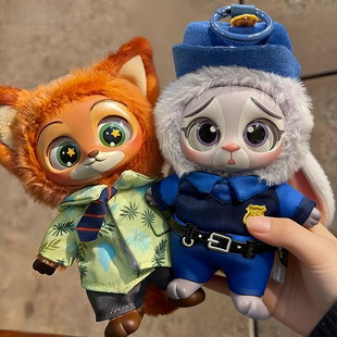 新款 疯狂动物成周边盲盒系列朱迪尼克搪胶毛绒公仔小挂件玩具礼物