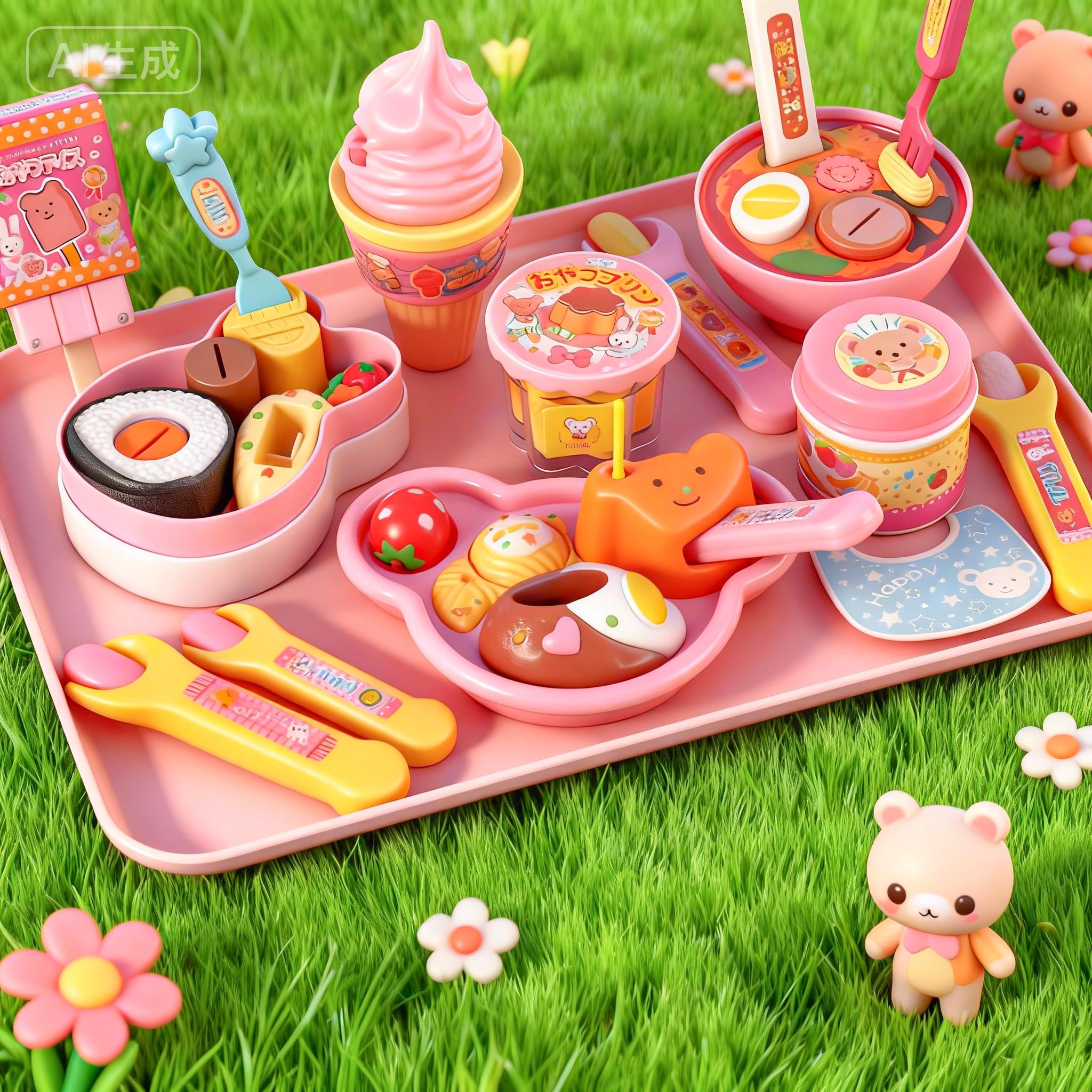 布丁喂食玩具全套咪露拉面草莓果冻套装儿童网红爆款小布丁投喂